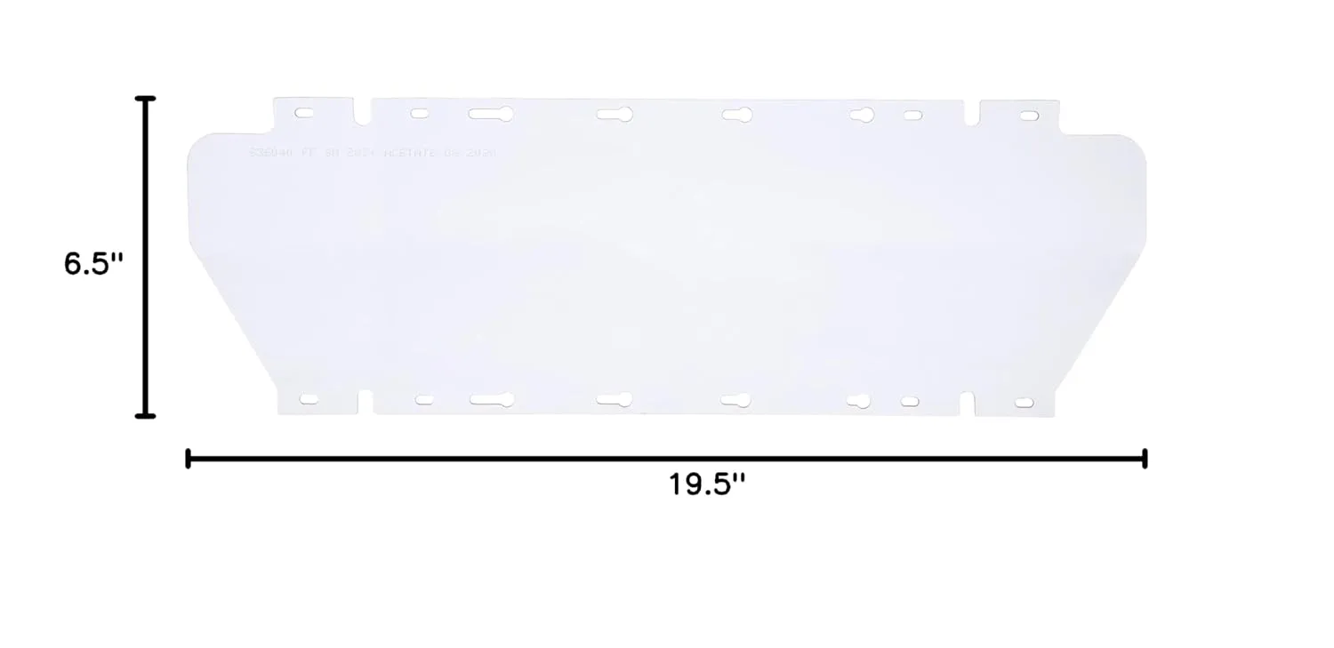 Sellstrom Replacement Window for 380 Series Safety Face Shields, Anti-Fog Coating Acetate, Clear Tint, S36040