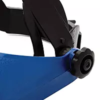 Sellstrom Single Crown Safety Face Shield with Ratchet Headgear (Window Not Included), Plastic, Blue