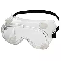 Sellstrom Flexible, Soft, Indirect Vent, Protective Safety Goggle, Clear Body, Uncoated, Clear Lens, Black Adjustable Strap