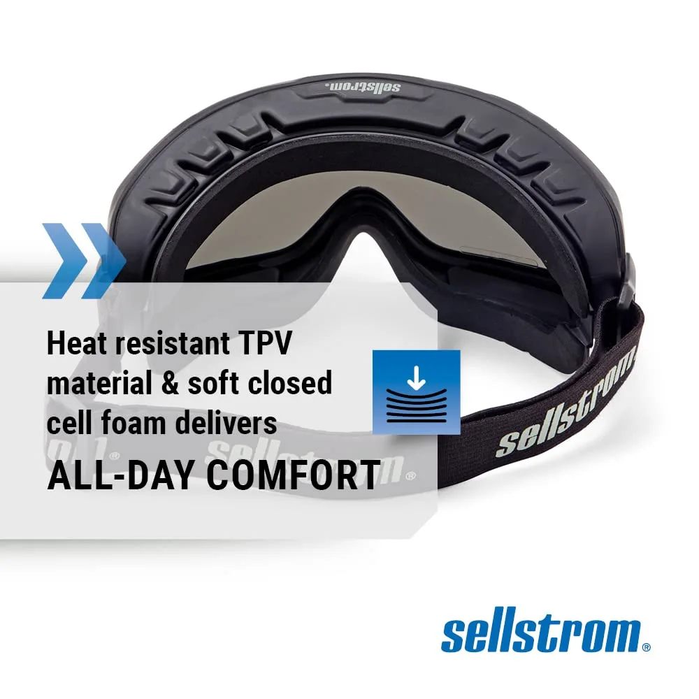 SELLSTROM Odyssey II Wildland Fire Safety Goggles - Anti-Fog, Anti-Scratch Eye Protection, FR Strap, Fits Over Glasses