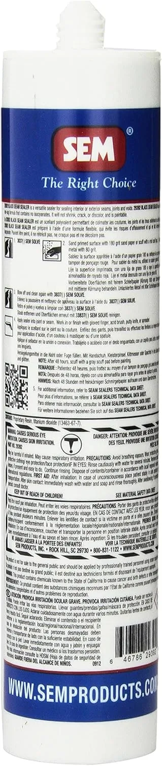 SEM 29392 Black Seam Sealer - 10.1 fl. oz.