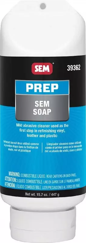 SEM 39362 Prep Soap for Automotive Refinishing Vinyl, Plastic and Leather Materials, 15 oz
