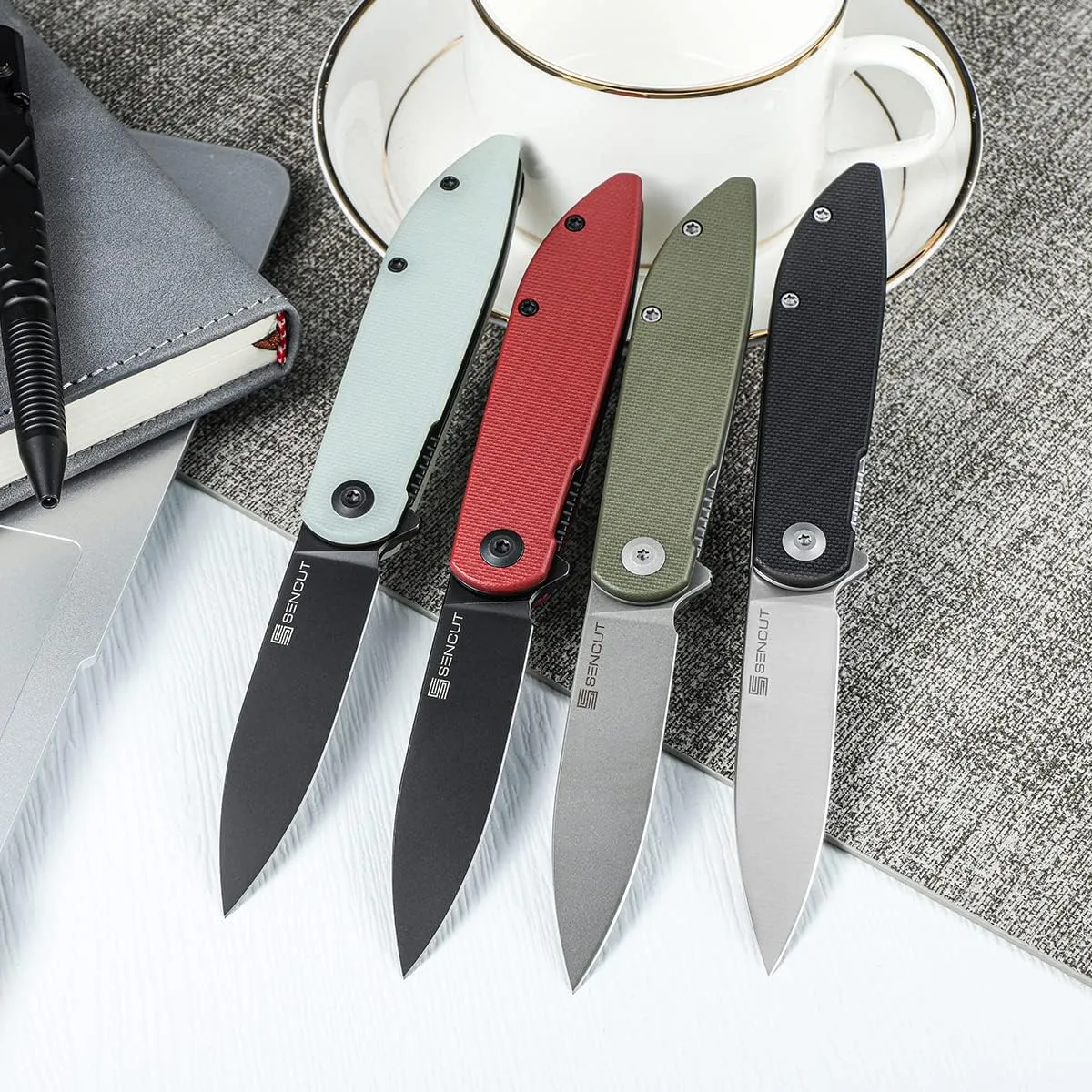 SENCUT Bocll II Pocket Folding Knife - D2 Drop Point, G10 Handle