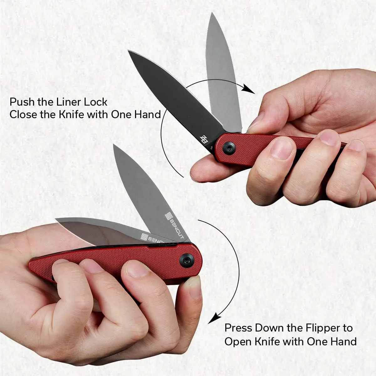 SENCUT Bocll II Pocket Folding Knife - D2 Drop Point, G10 Handle