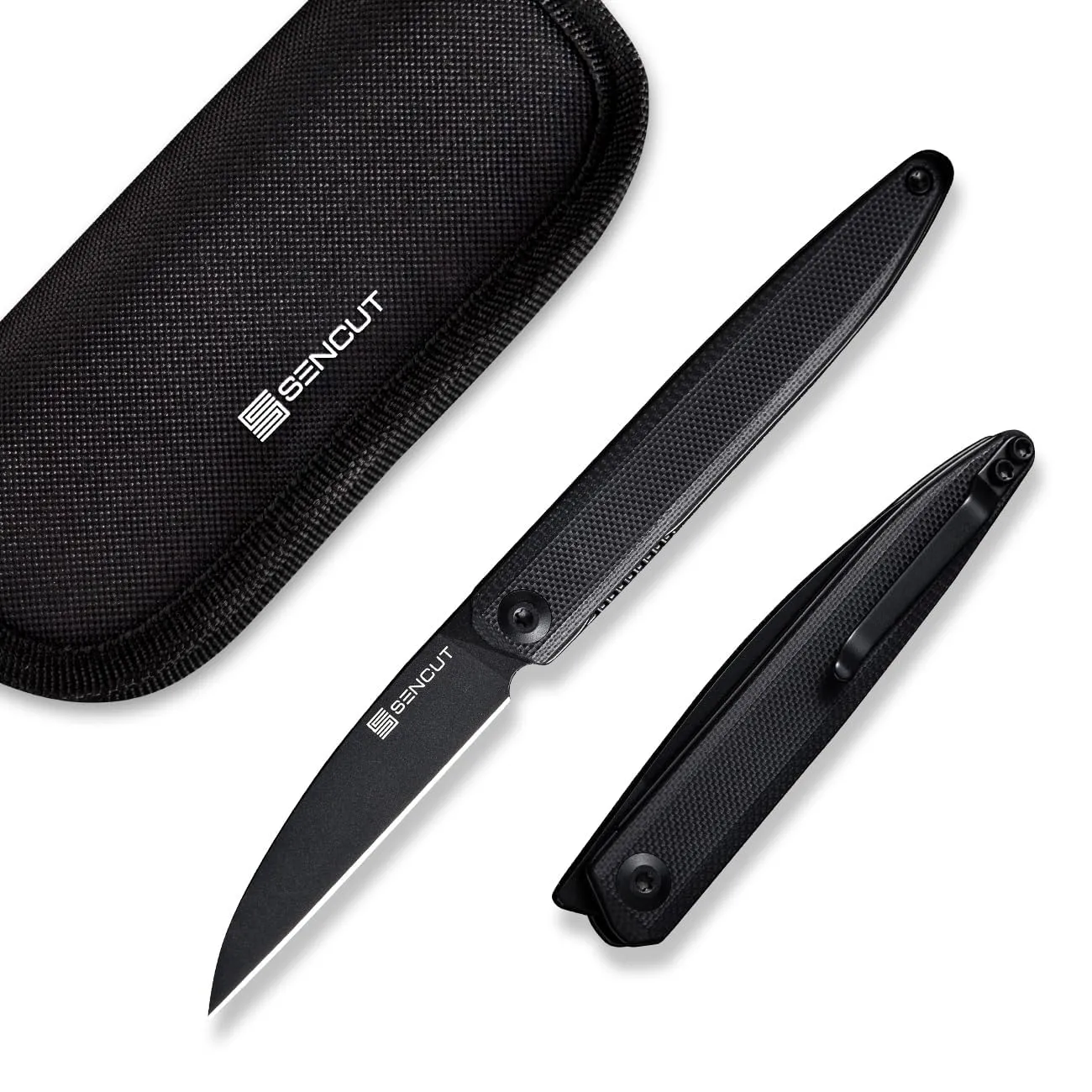 SENCUT Jubil Folding Pocket Knife D2 Wharncliffe, G10 Handle, Front Flipper