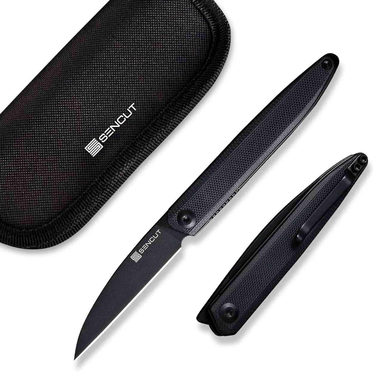SENCUT Jubil Folding Pocket Knife D2 Wharncliffe, G10 Handle, Front Flipper