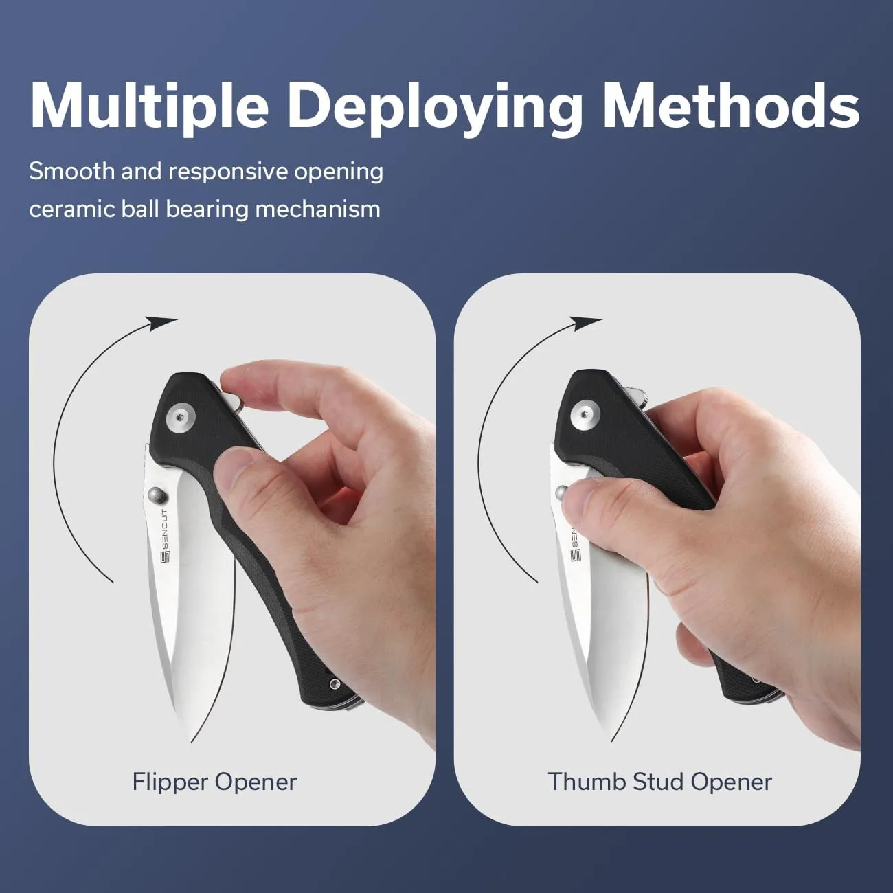 SENCUT Slashkin Folding Pocket Knife, Thumb-Stud & Flipper Opener