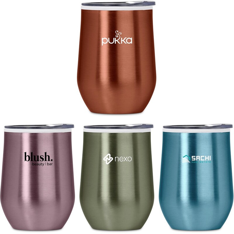 Vogue Madison Stainless Steel & Plastic Double-Wall Tumbler