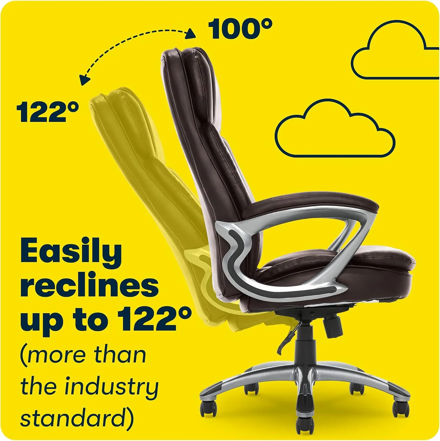 Serta Big and Tall High Back Executive Office Chair, Ergonomic Gaming Computer Chair with Layered Body Pillows