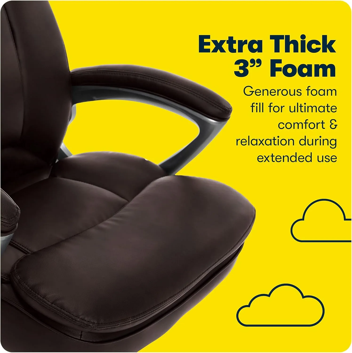 Serta Big and Tall High Back Executive Office Chair, Ergonomic Gaming Computer Chair with Layered Body Pillows