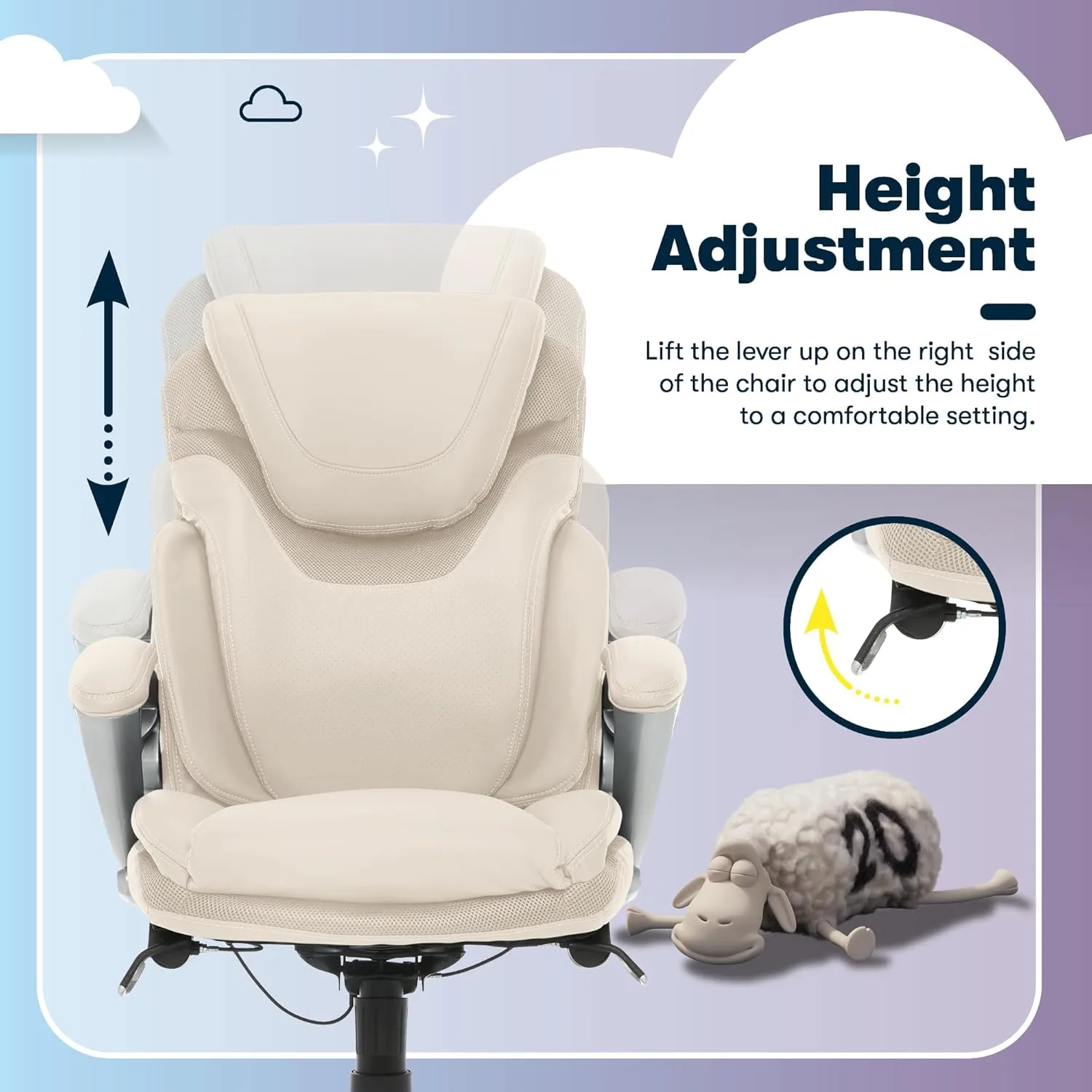 Serta Bryce Executive Office Chair, Ergonomic Computer DeskChairs with Patented AIR Lumbar Support, Bonded Leather