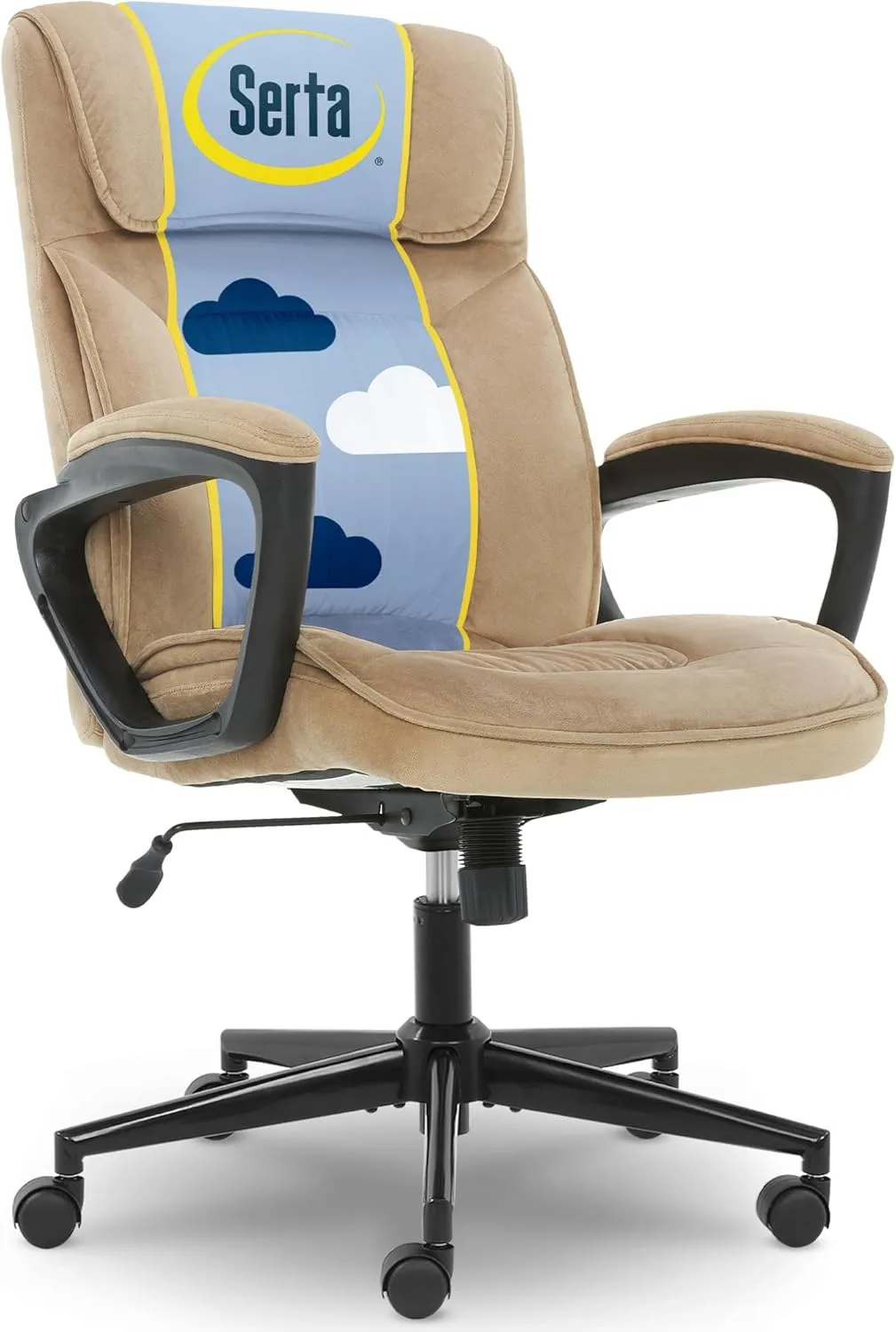 Serta Hannah Executive Home Office Desk Chair, Ergonomic Mid-Back with Lumbar Support, Firm Seat Cushion