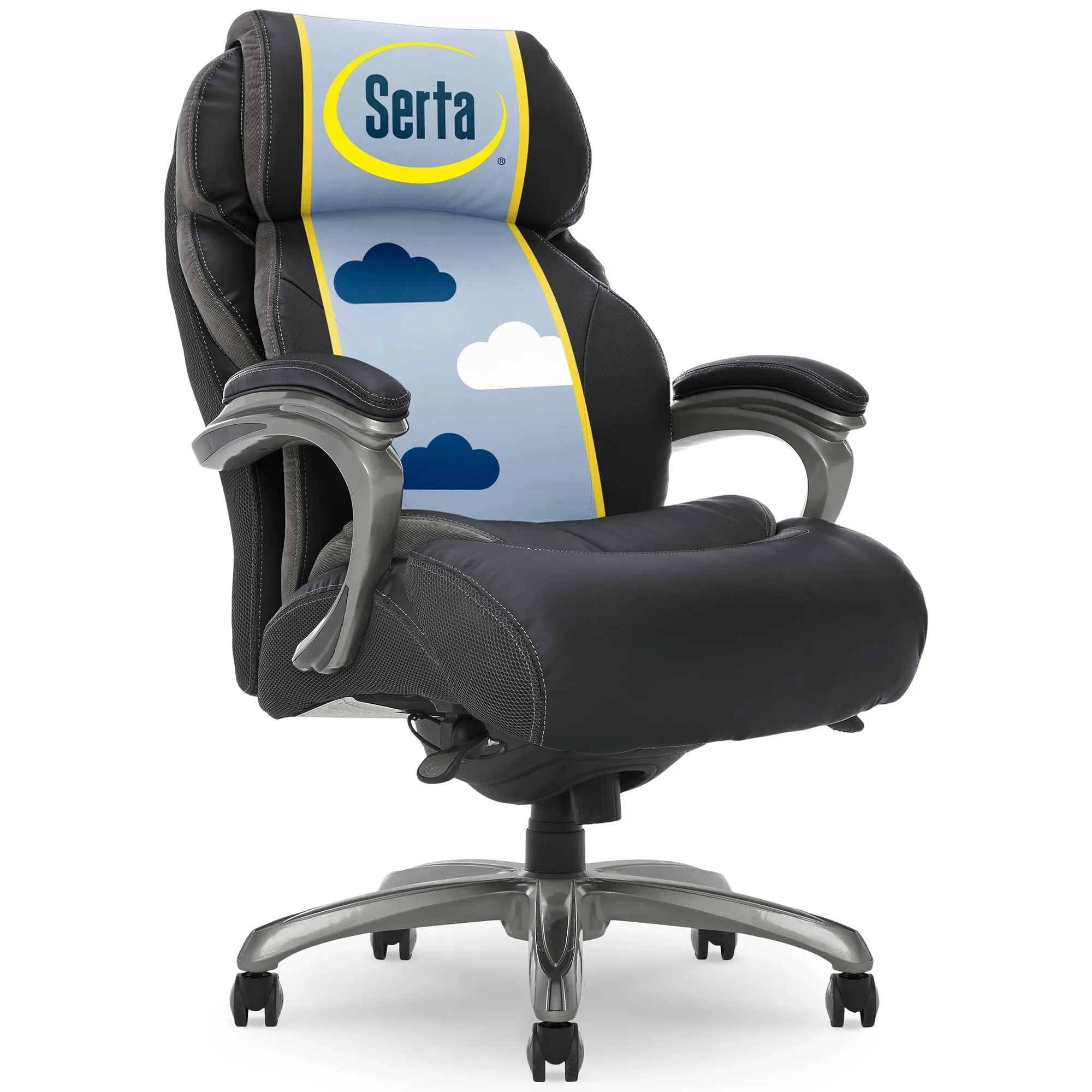 Serta Jackson Big and Tall Executive Home Office Chair with Smart Layers Technology, Wide Seat Cushion