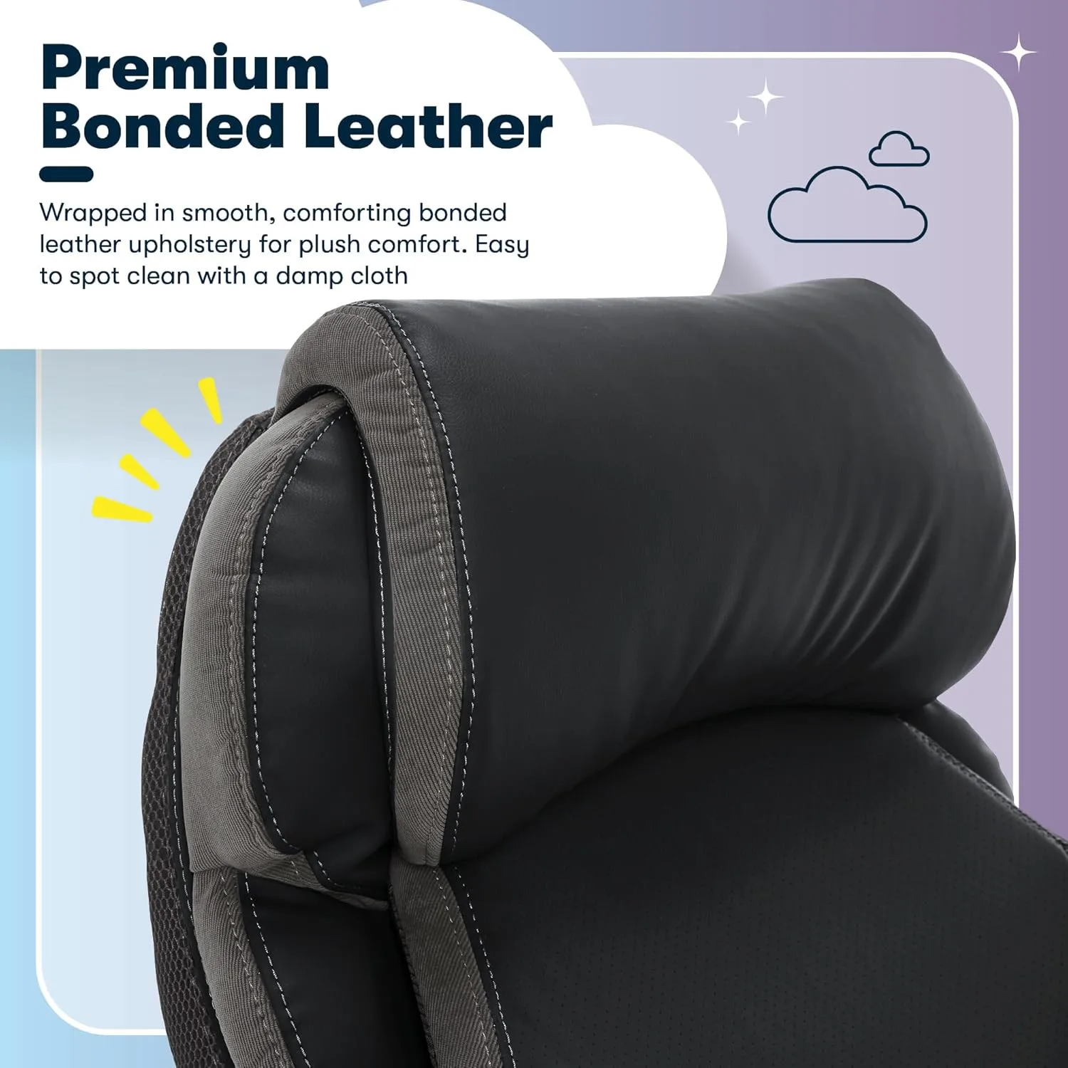 Serta Jackson Big and Tall Executive Home Office Chair with Smart Layers Technology, Wide Seat Cushion