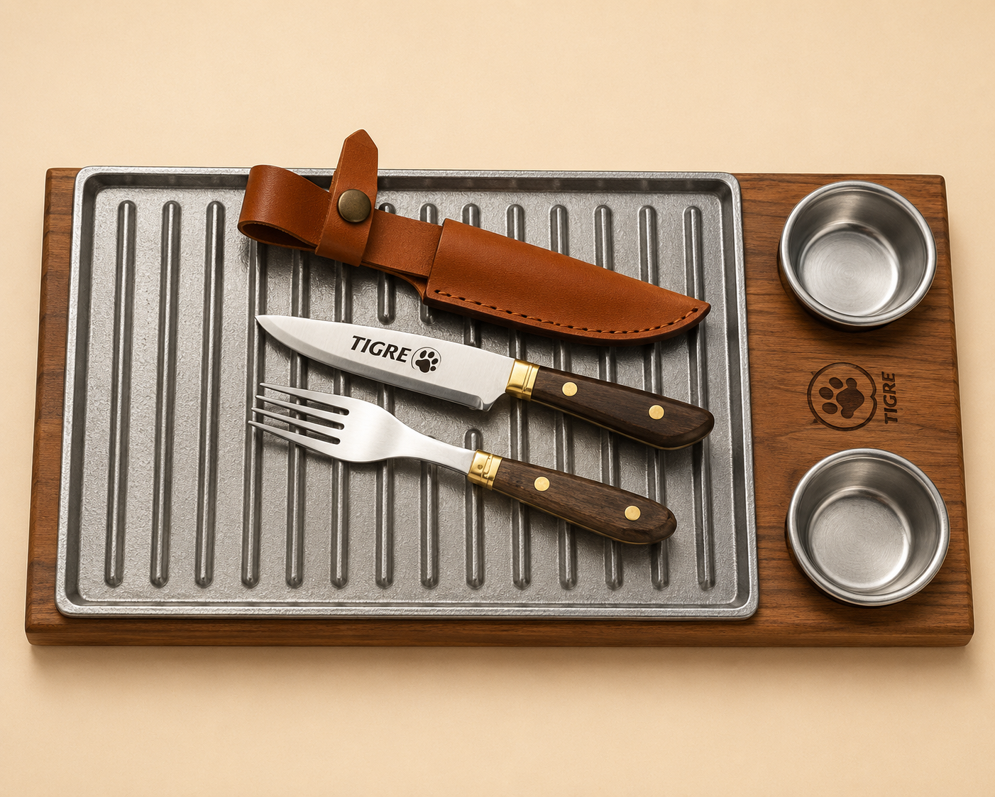 Grill, accesorios y cubiertos para asado para Tigre