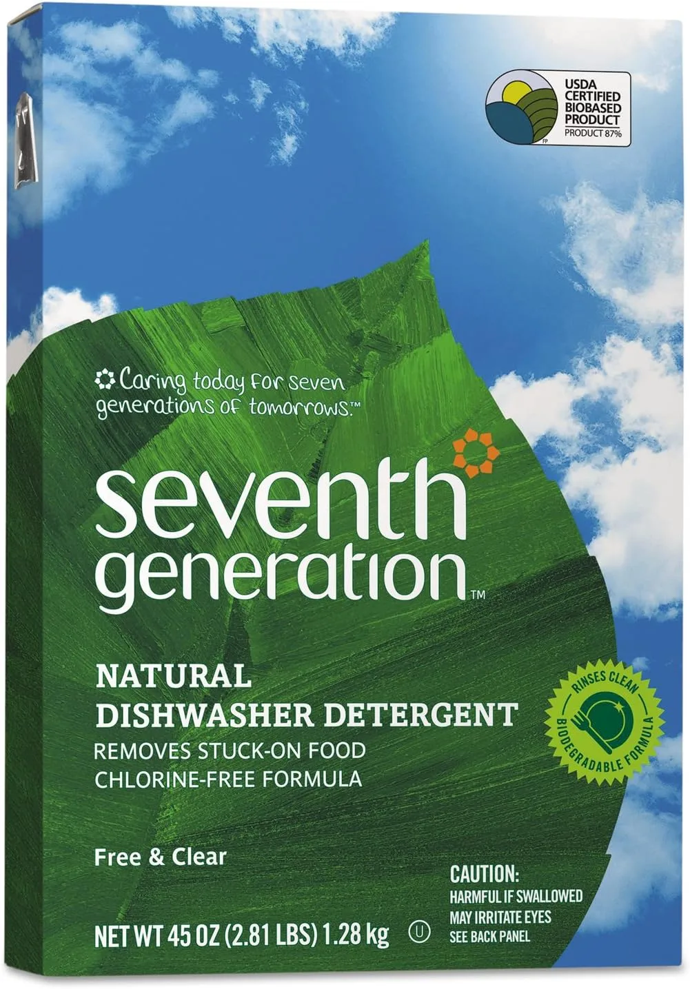 Seventh Generation SEV 22150 Natural Automatic Dishwasher Powder, Free and Clear