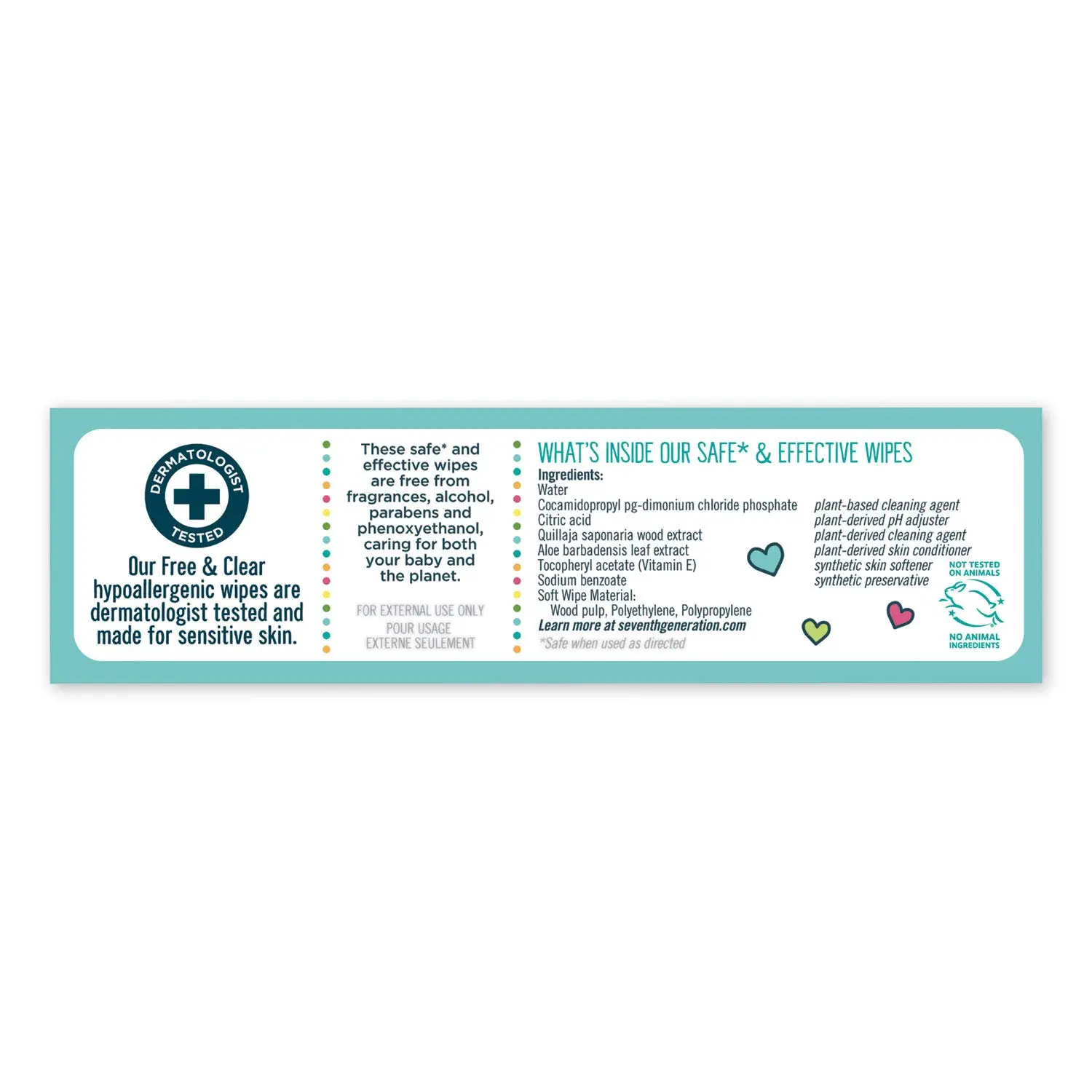 Seventh Generation 34219CT Free & Clear Baby Wipes, Refill, Unscented, White, 256/PK, 3 PK/CT 64 Count (Pack of 4)