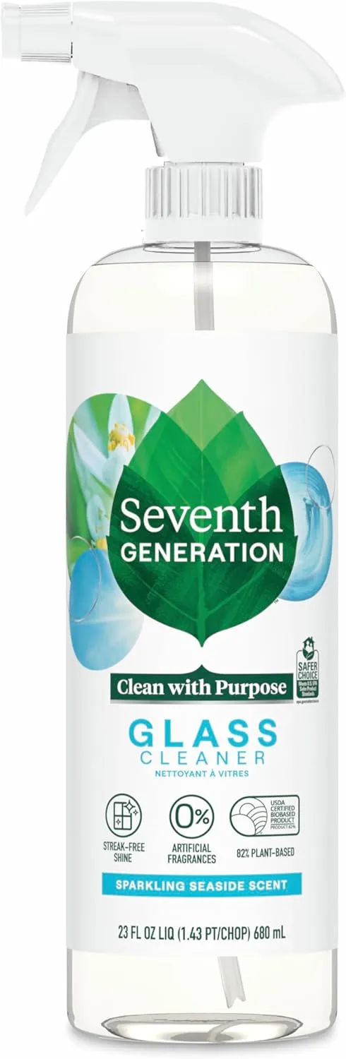 Seventh Generation Natural Glass & Surface Cleaner, Sparkling Seaside, 23 Fl Oz