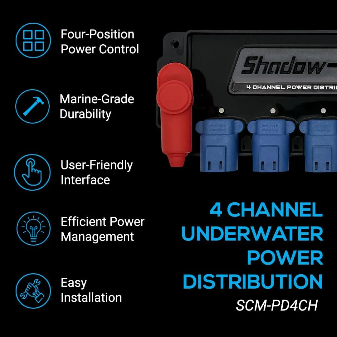 Shadow-Caster 4 Channel Underwater Power Distribution Box (SCM-PD4CH) - IP67, 12/24V, 10A/Channel