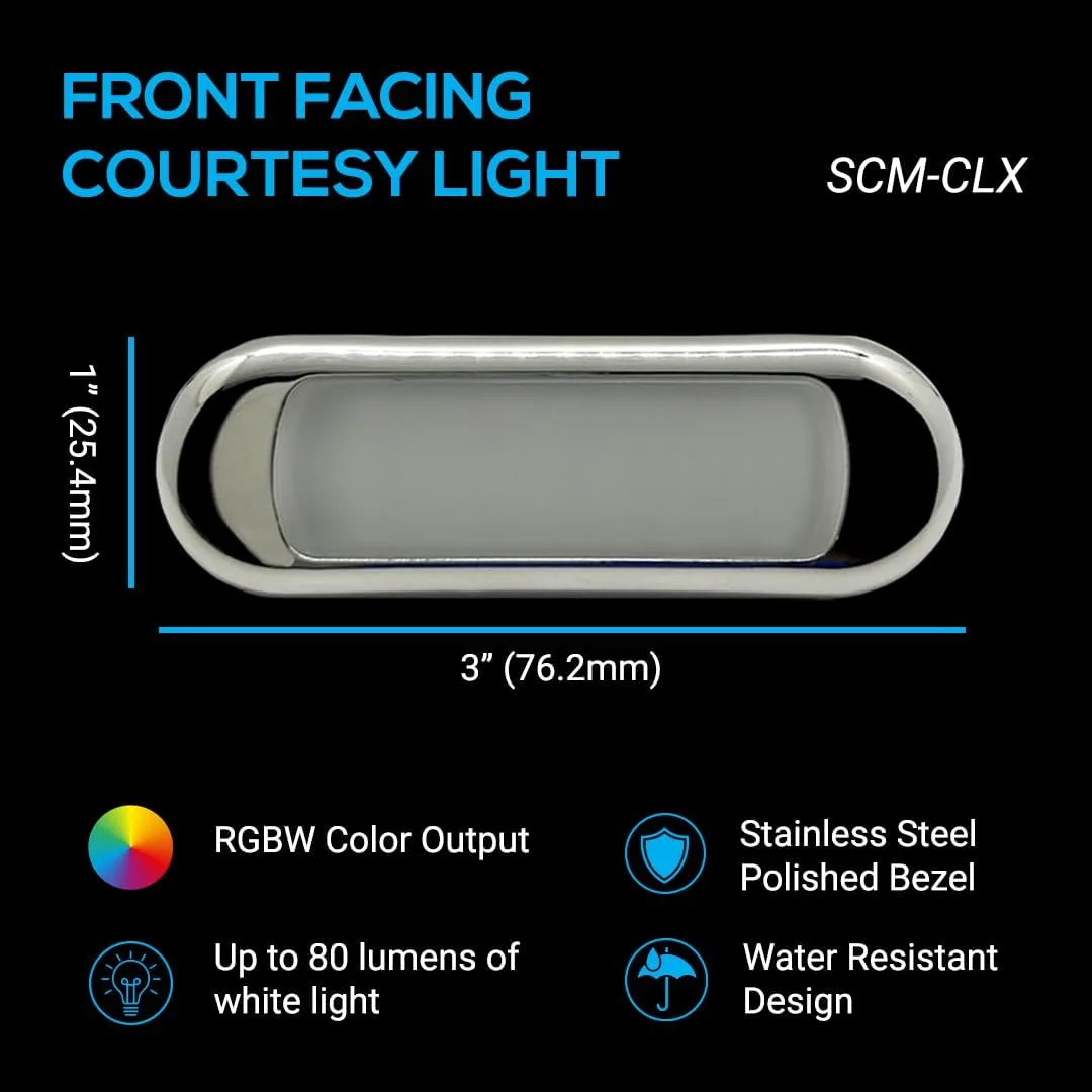 Front Facing Courtesy Light - Above Water Boat Light - Full Color (RGBW) - Stainless Steel Housing - Waterproof