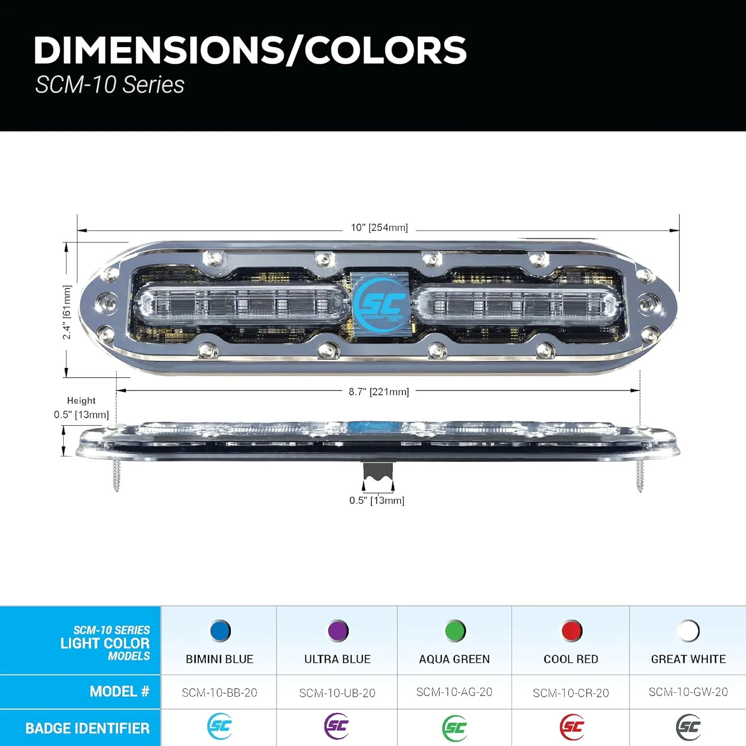SHADOW-CASTER SCM-10 LED Underwater Boat Light
