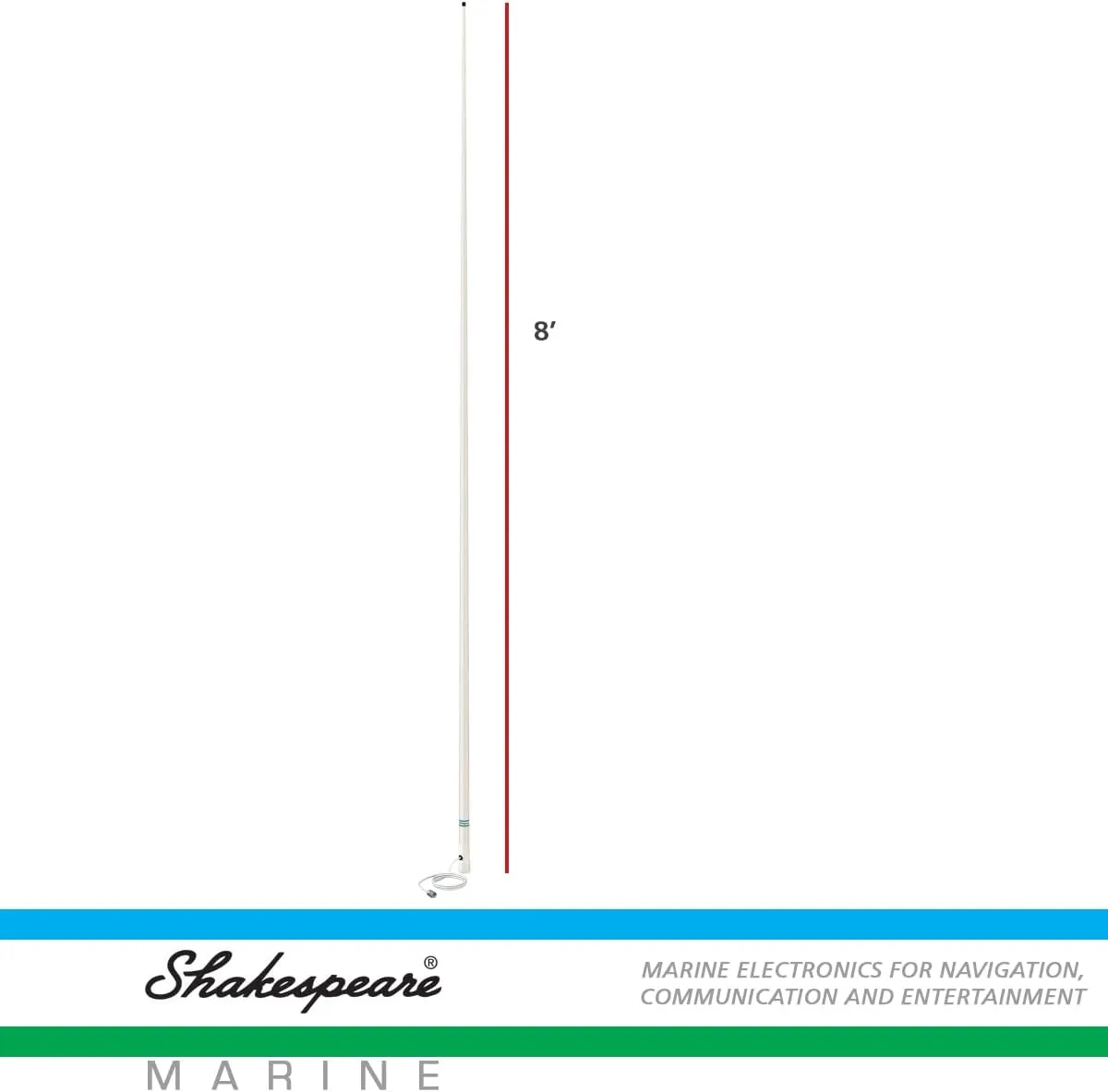 Shakespeare 5206-N White 8' Marine Antenna