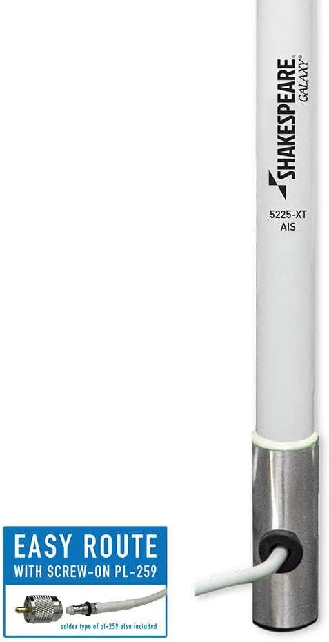 Shakespeare AIS 8' Galaxy AIS Antenna - 6dB Gain - Stainless Steel Ferrule