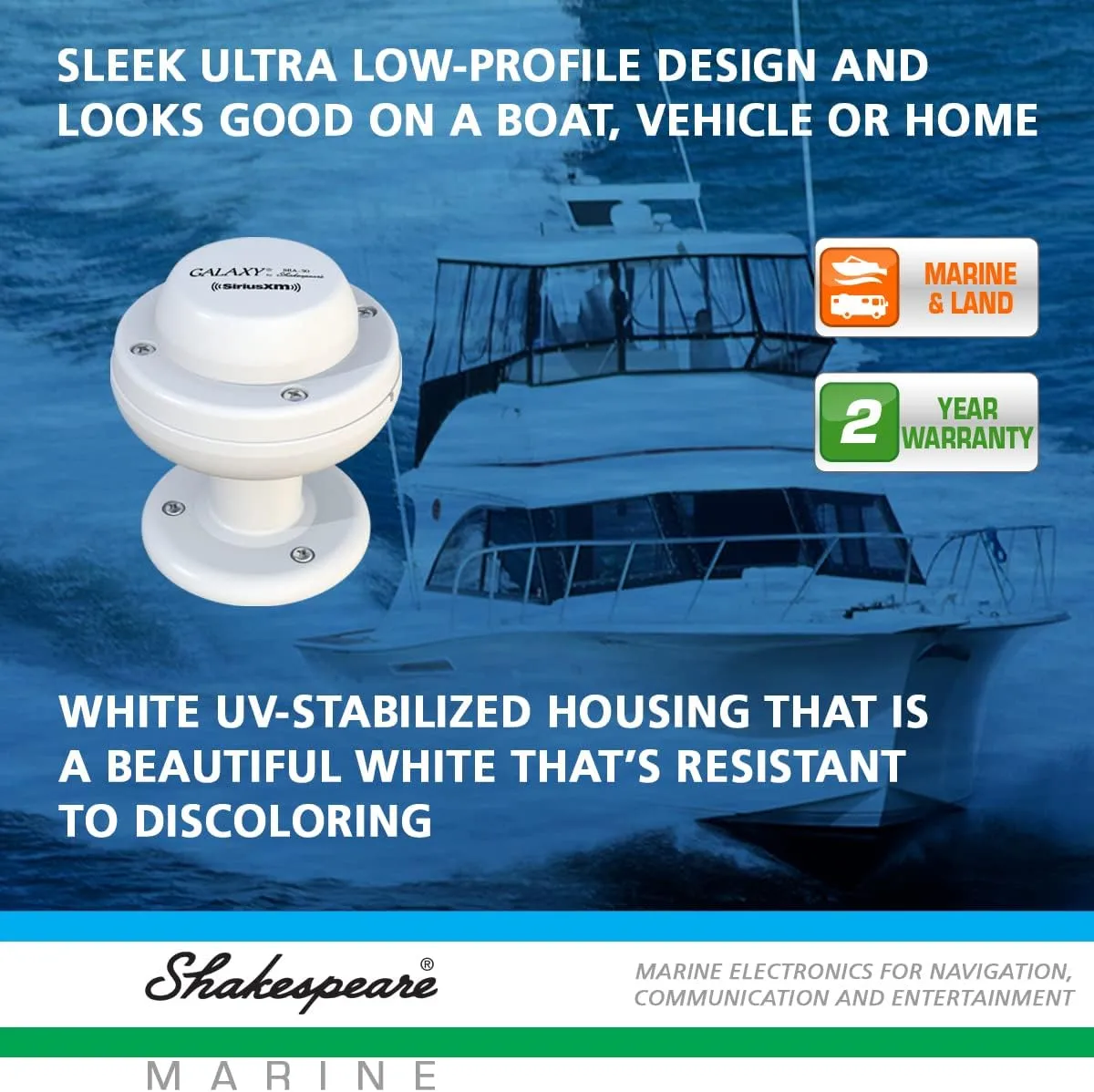 Shakespeare SRA-50 Galaxy SiriusXM Satellite Antenna, White
