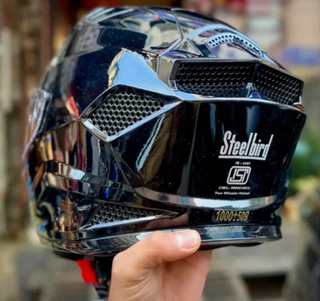 STEELBIRD SBH-25 SHARP GLOSSY BLACK C/V 600 MM