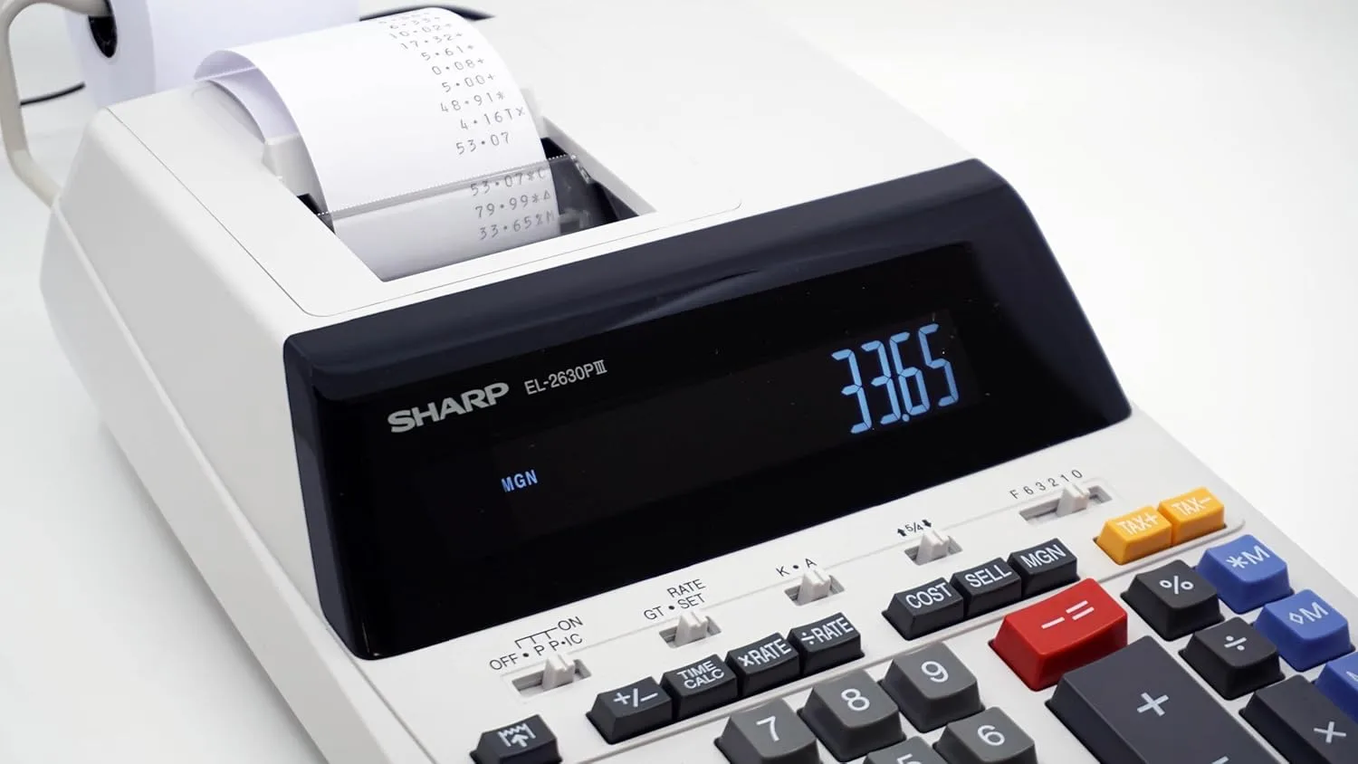 Sharp EL-2630PIII Printing Calculator, 12-Digit, Off White