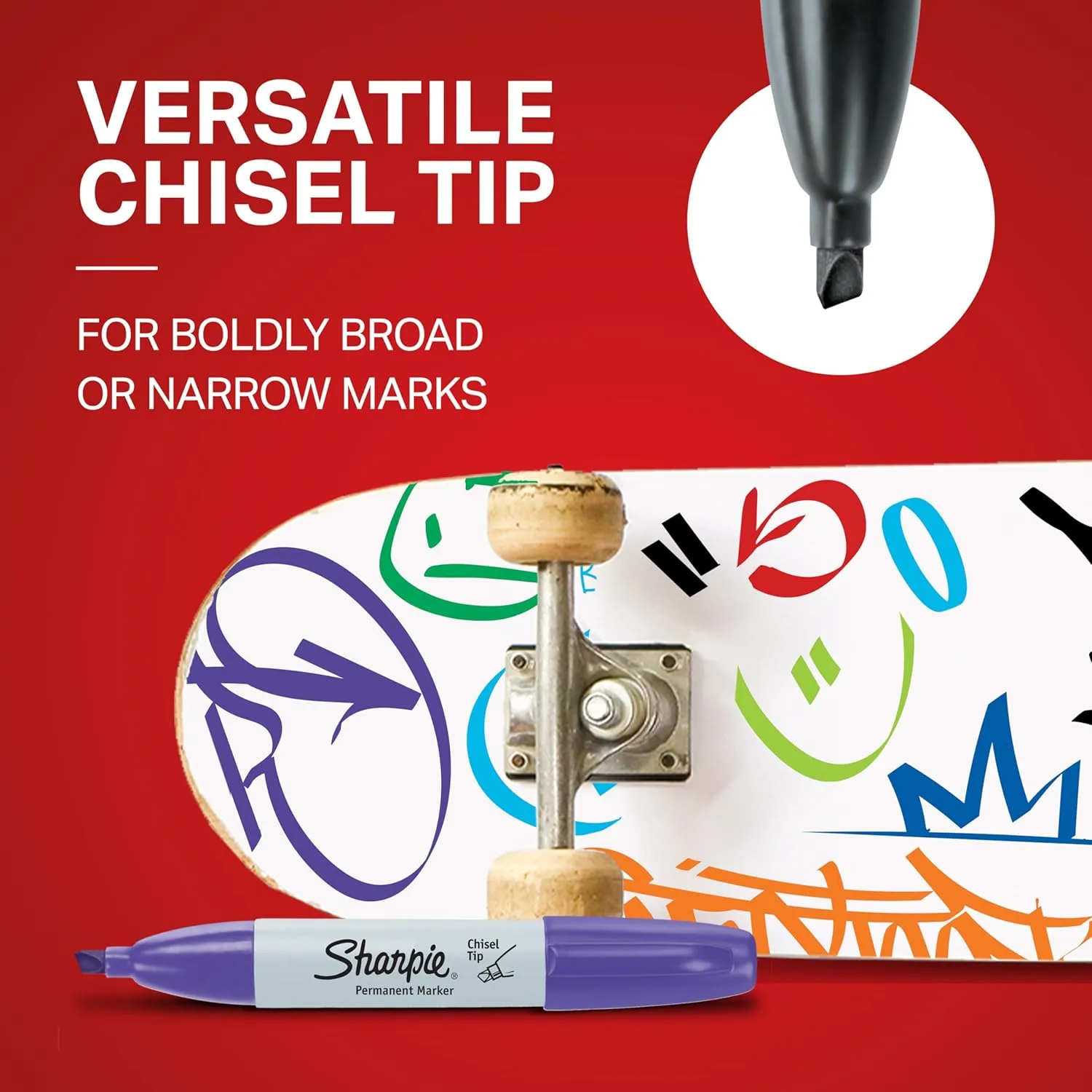 Sharpie Permanent Markers Chisel Tip Marker Set Poster Markers For Wood Plastic And More Assorted Colors 8 Count 8ct - Assorted Chisel Markers