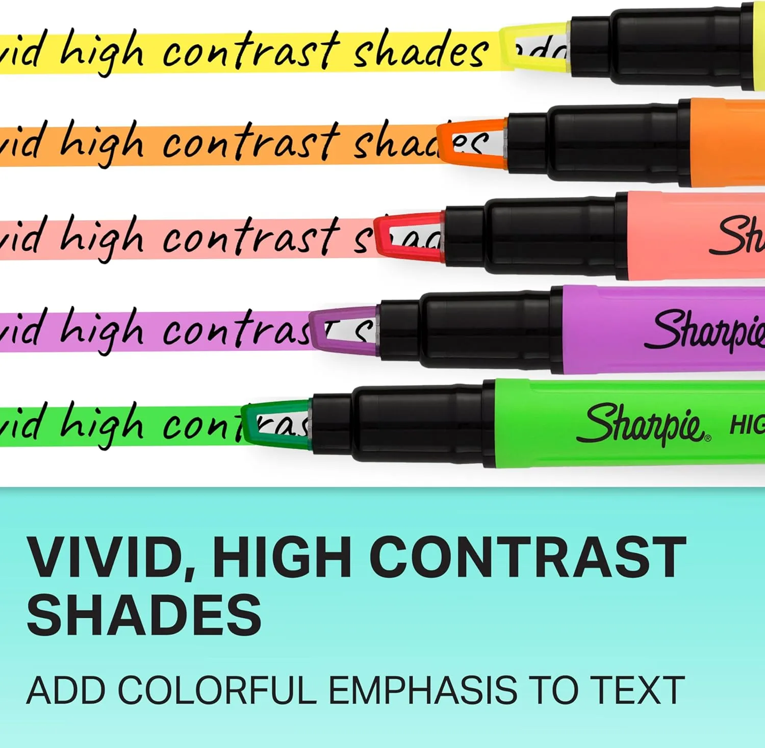 Sharpie Clear View Highlighter Stick, Assorted, 3/Pack (1950748) Yellow+Pink+Green 3 Count (Pack of 1)