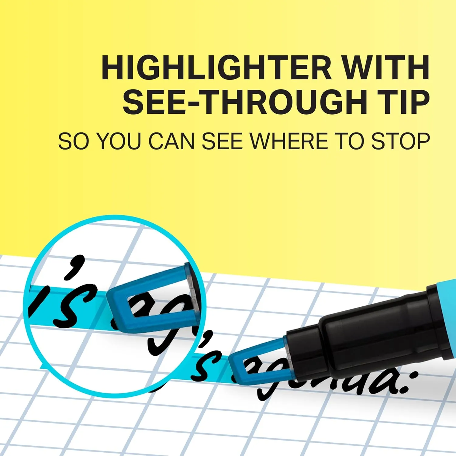Sharpie Clear View Highlighter Stick, Assorted, 3/Pack (1950748) Yellow+Pink+Green 3 Count (Pack of 1)