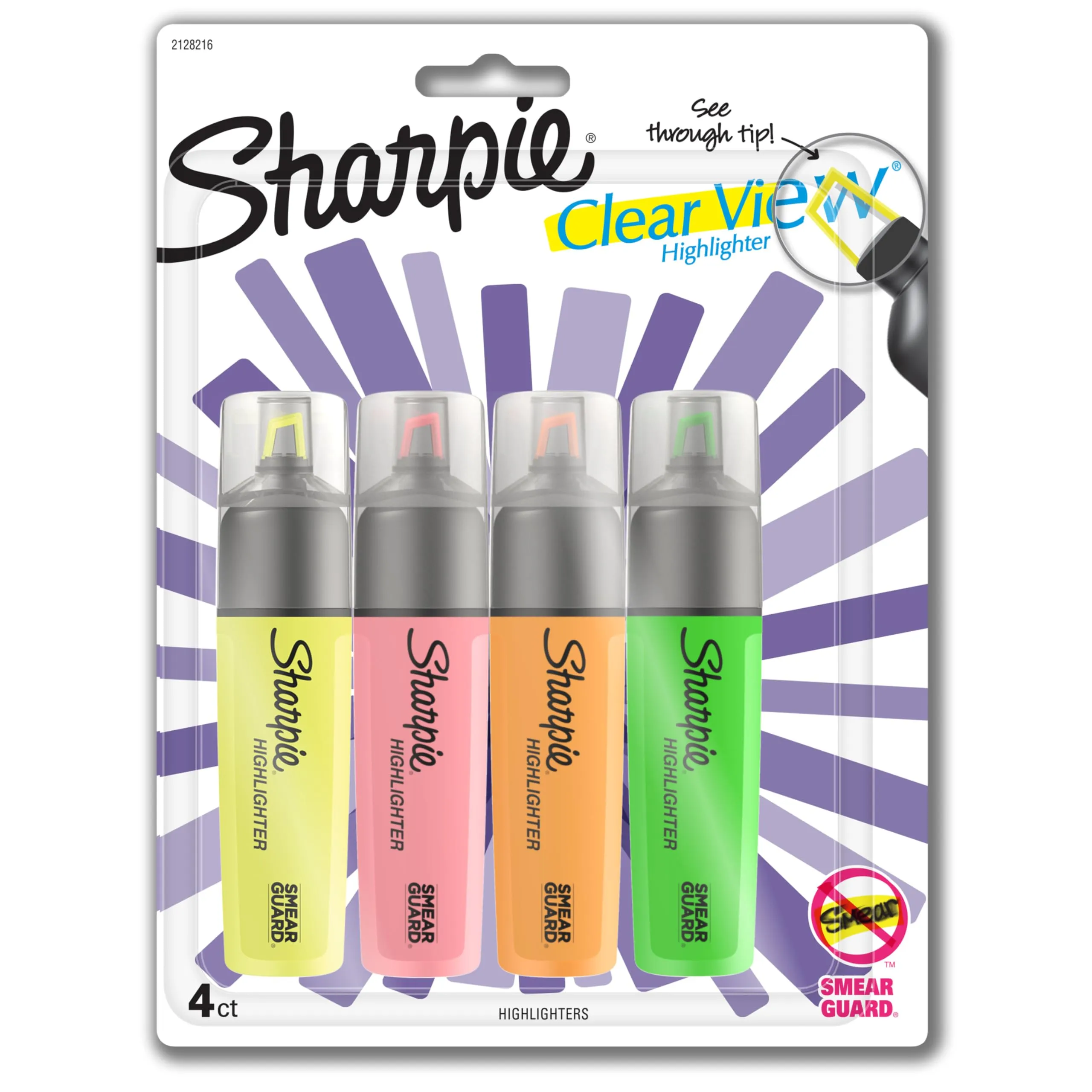 SHARPIE Clear View Highlighters, See-Through Chisel Tip, Assorted Colors