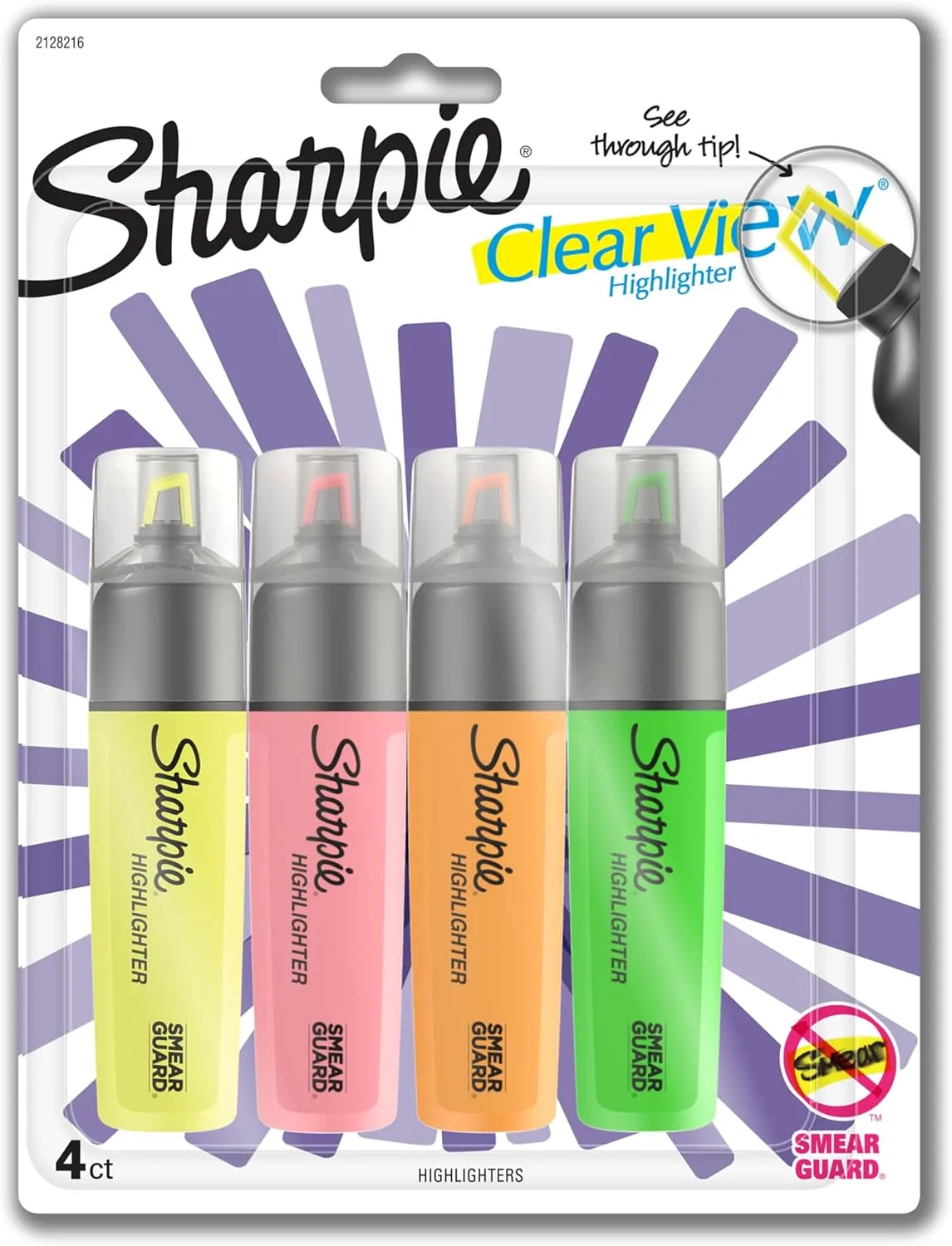 SHARPIE Clear View Highlighters, See-Through Chisel Tip, Assorted Colors