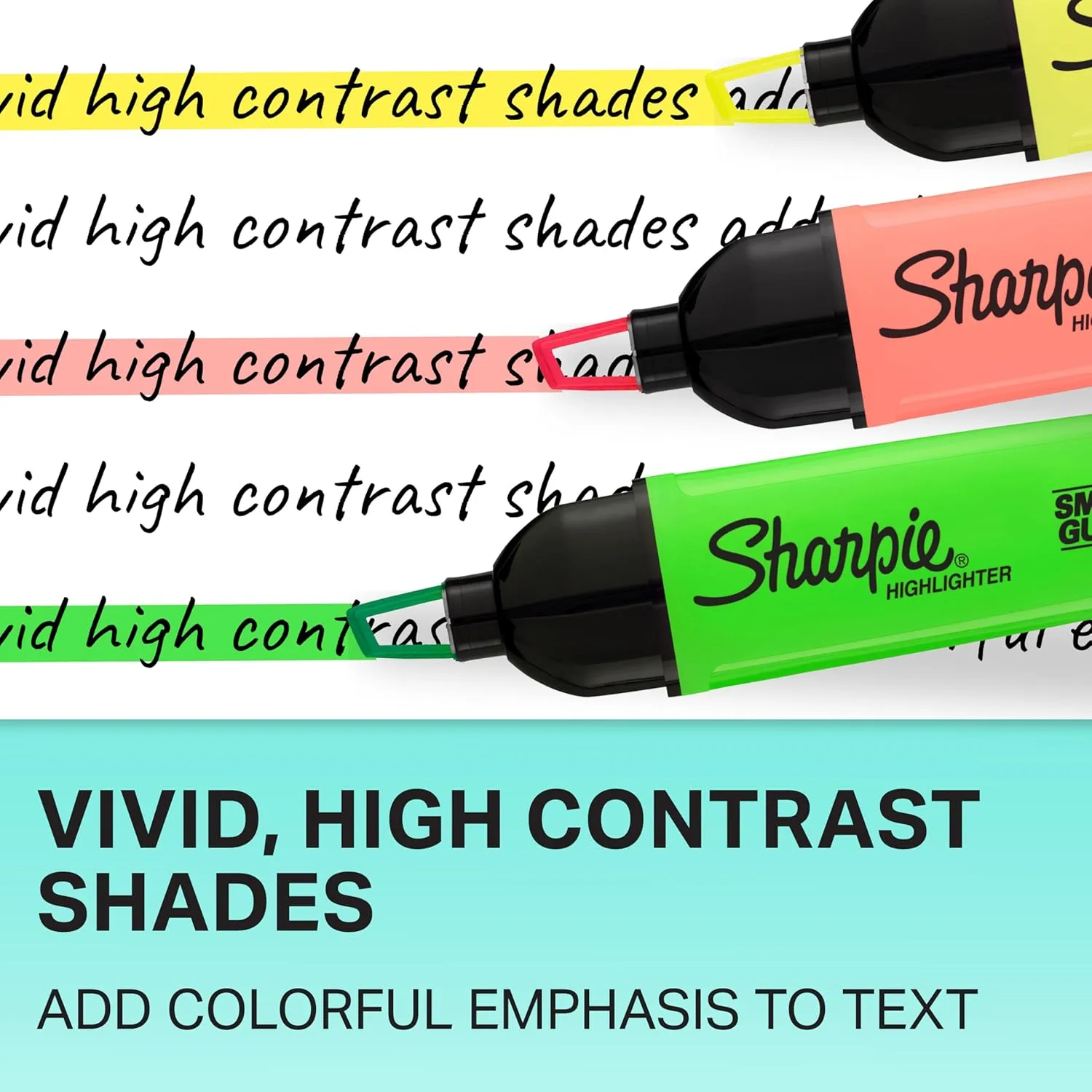SHARPIE Clear View Highlighters, See-Through Chisel Tip, Assorted Colors
