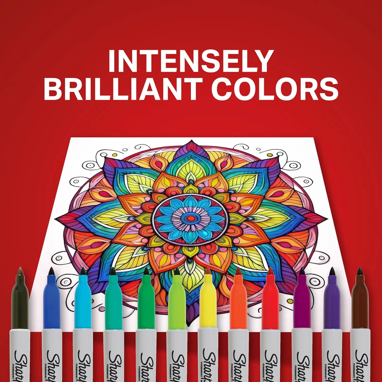 Sharpie Permanent Fine-Point Markers, Assorted Colors, Pack Of 12