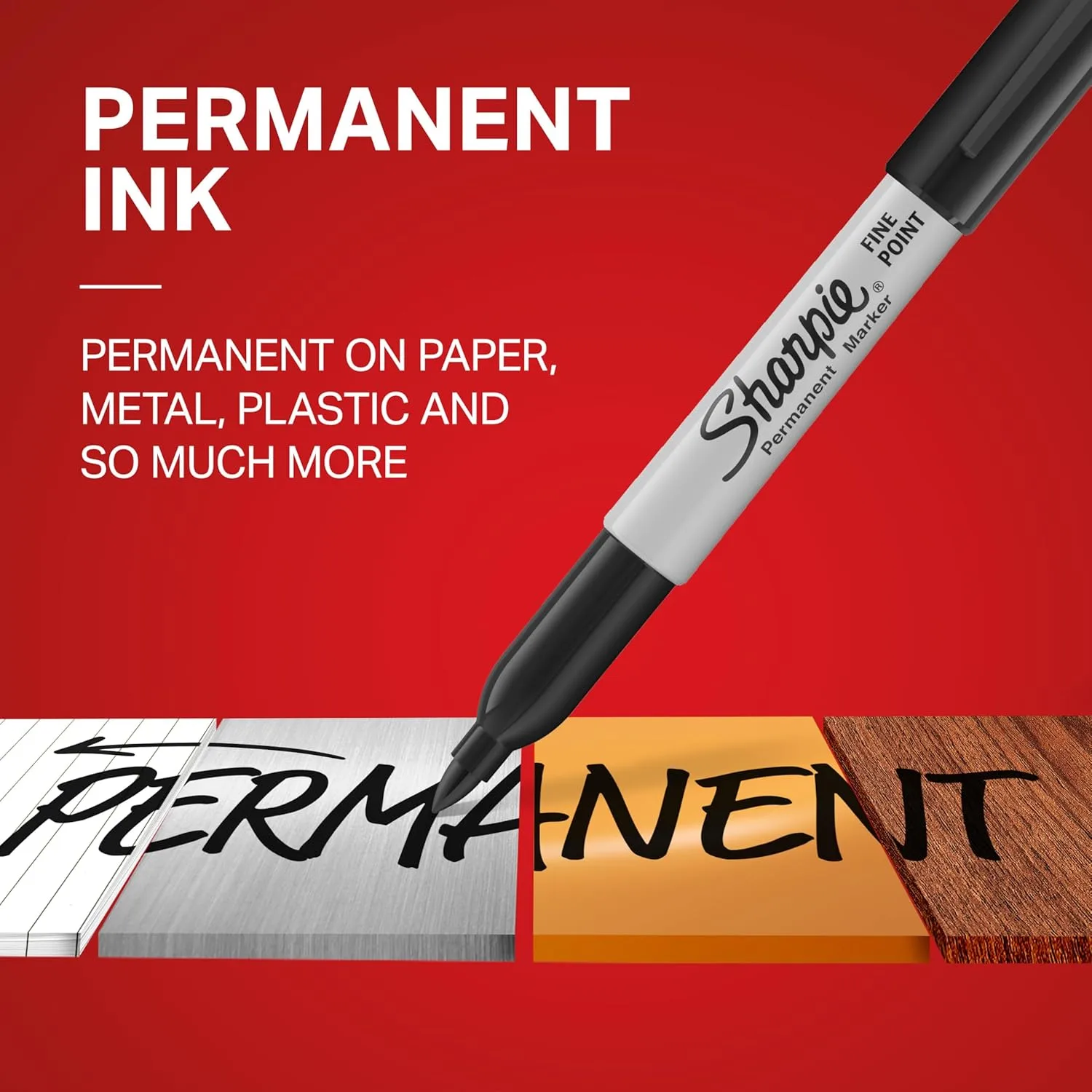 Sharpie Fine Point Permanent Markers, Black Ink, Gray Barrel, 5 Count