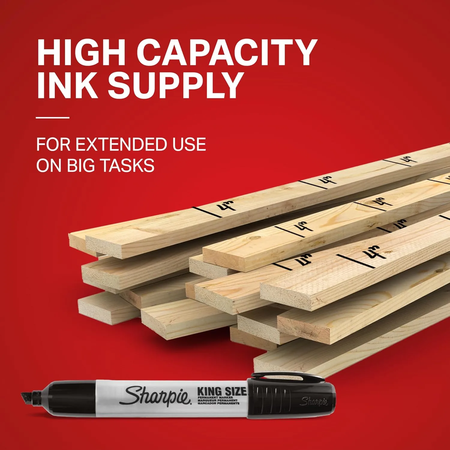 Sharpie King Size Permanent Marker, Large Chisel Tip, Assorted Colors, 4 Count