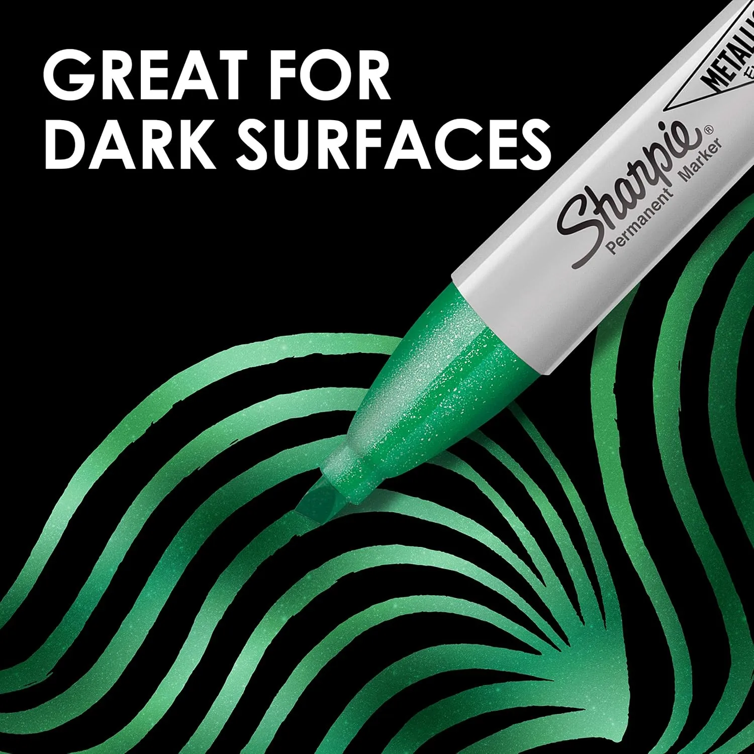 Sharpie Metallic Permanent Markers, Chisel Tip, Assorted Metallic Colors, 6 Count