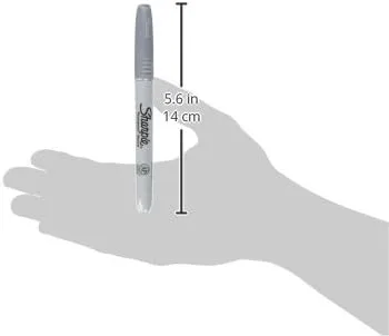 Sharpie Metallic Permanent Markers, Fine Point, Metallic Silver, Pack Of 36
