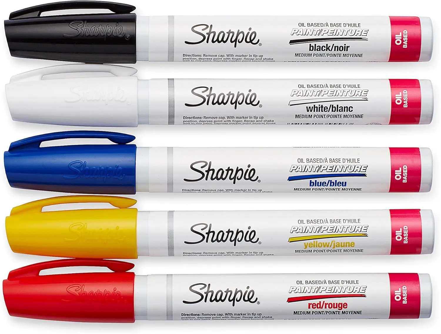 Sharpie Oil-Based Paint Markers, Medium Point, Assorted Colors - 5 Count