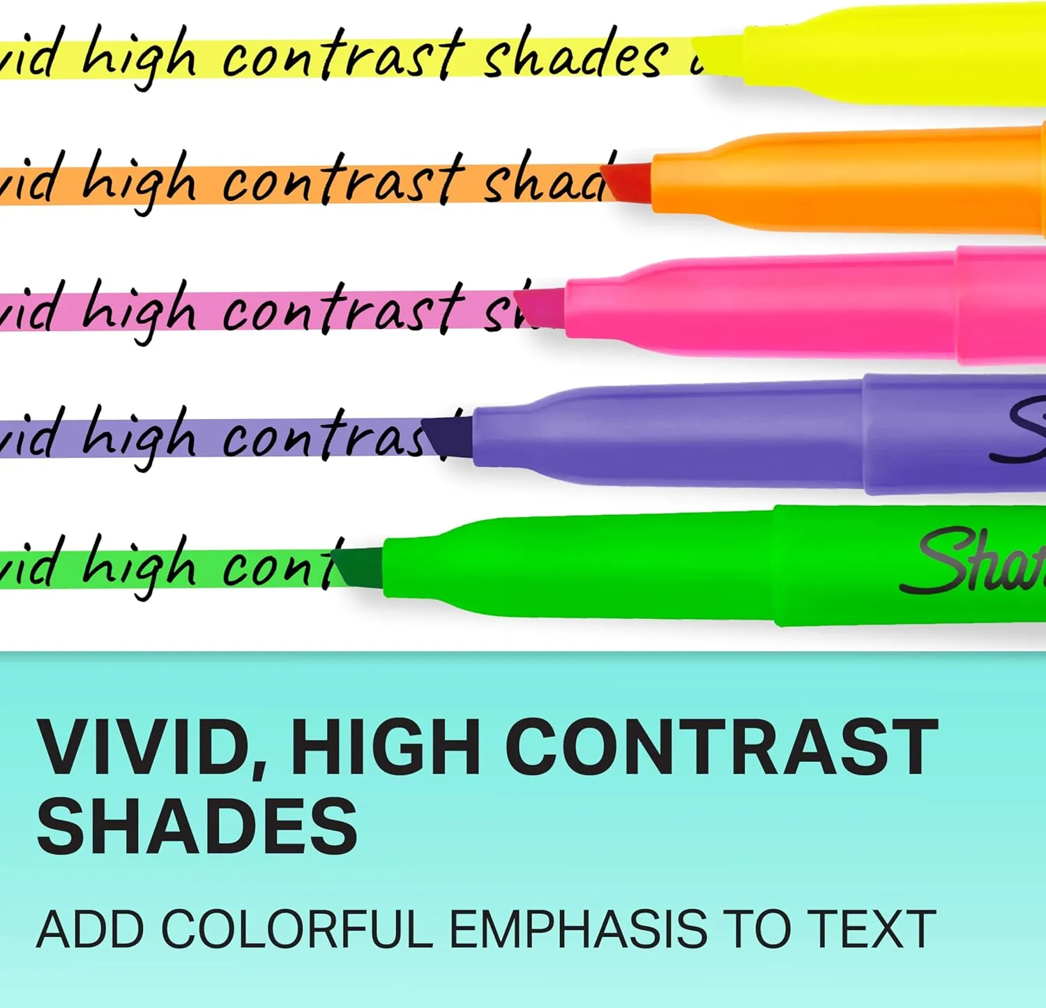 Sharpie Pocket Highlighters, Chisel Tip, Assorted Fluorescent Colors, 12 Count