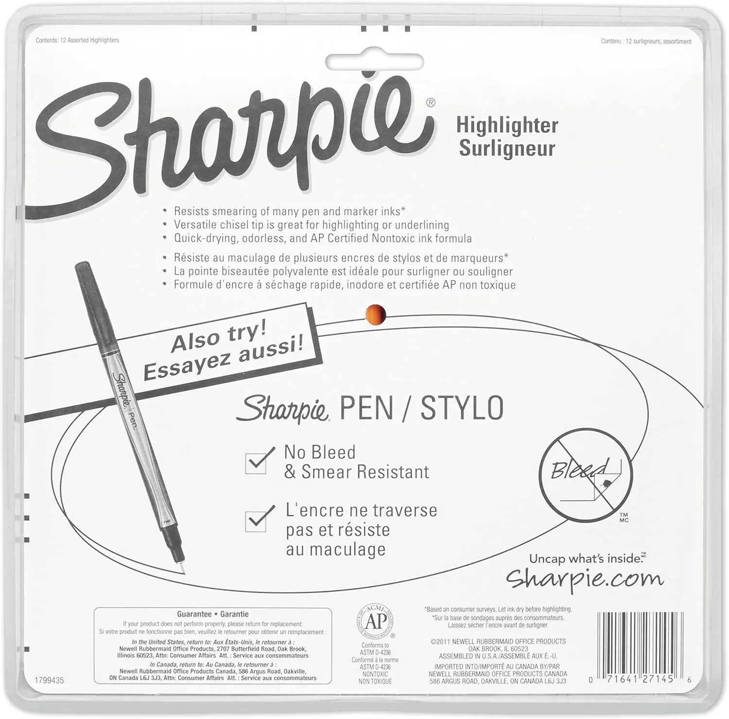 Sharpie Pocket Highlighters, Chisel Tip, Assorted Fluorescent Colors, 12 Count