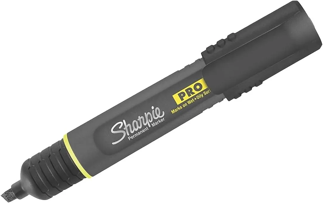 Sharpie Pro Permanent Marker, Chisel Tip, Black, 12 Count