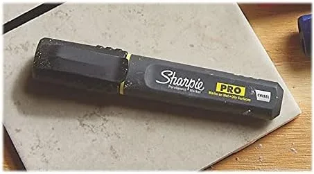 Sharpie Pro Permanent Marker, Chisel Tip, Black, 12 Count