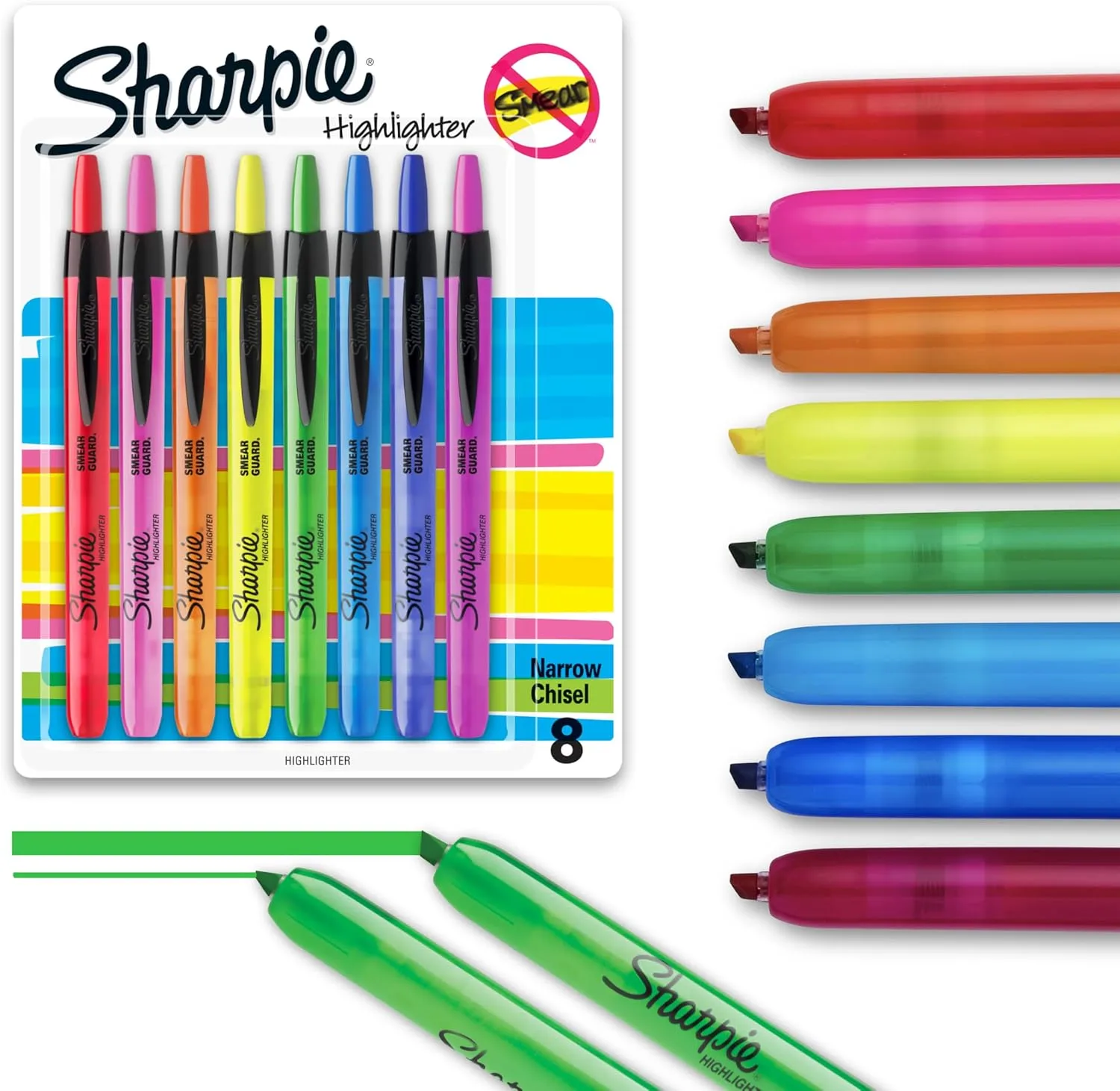 Sharpie Retractable Highlighters Chisel Tip Highlighter Marker Set Fluorescent Highlighters Classroom Journaling Study