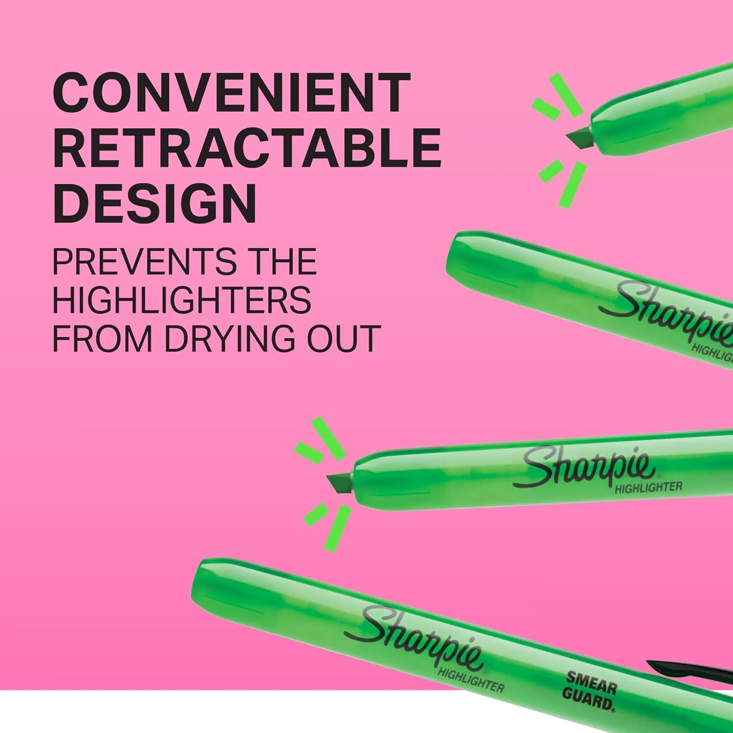 Sharpie Retractable Highlighters Chisel Tip Highlighter Marker Set Fluorescent Highlighters Classroom Journaling Study