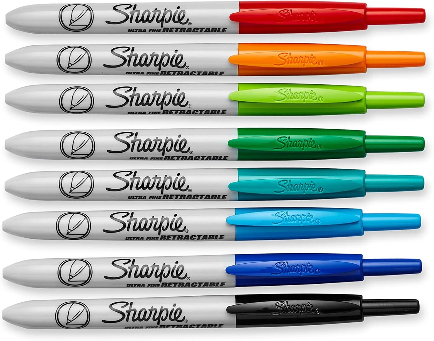 Sharpie Retractable Permanent Markers, Ultra-Fine Point, Assorted Colors, 8 Count