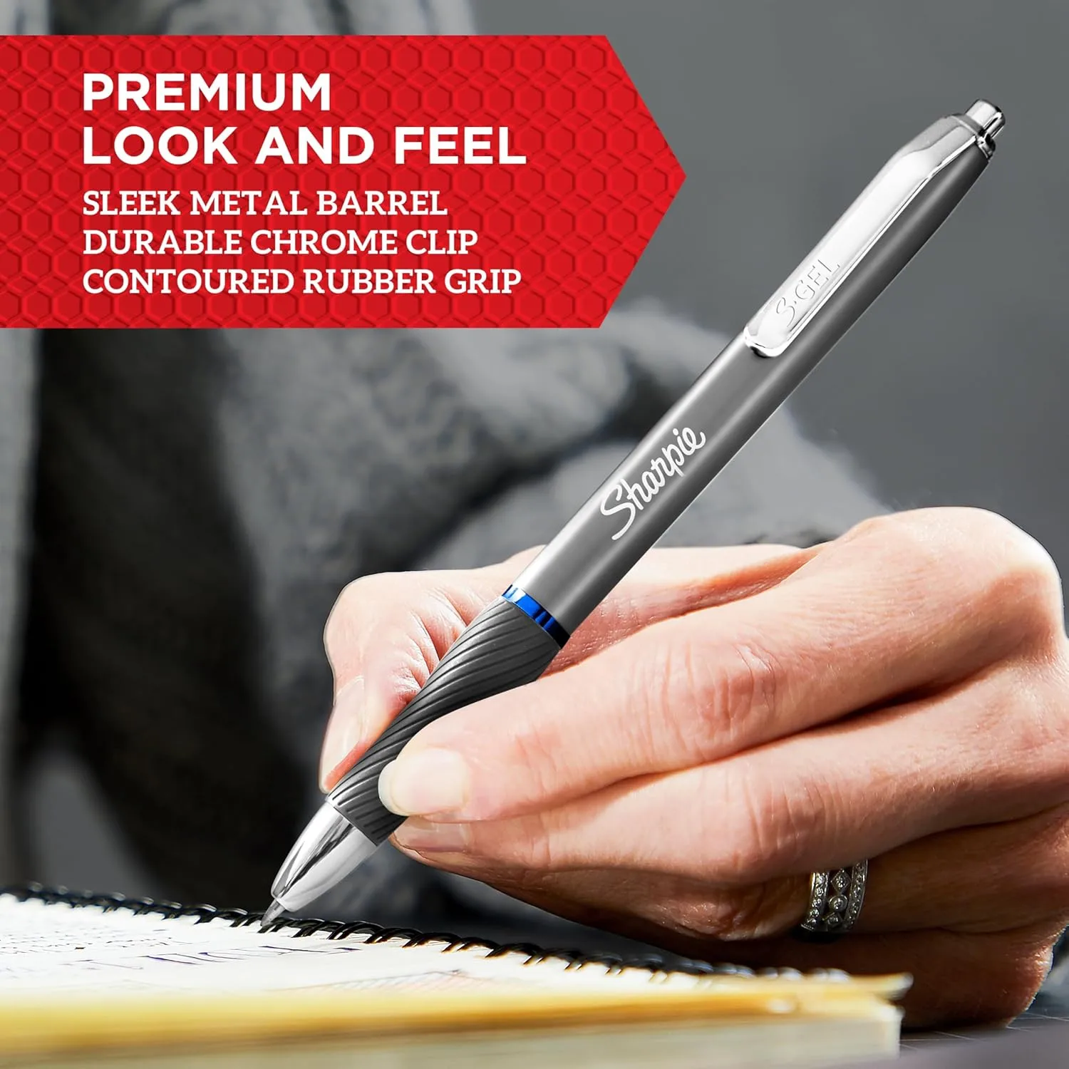SHARPIE S-Gel Gel Pens, Sleek Metal Barrel, Medium Point (0.7 mm), 12 Count